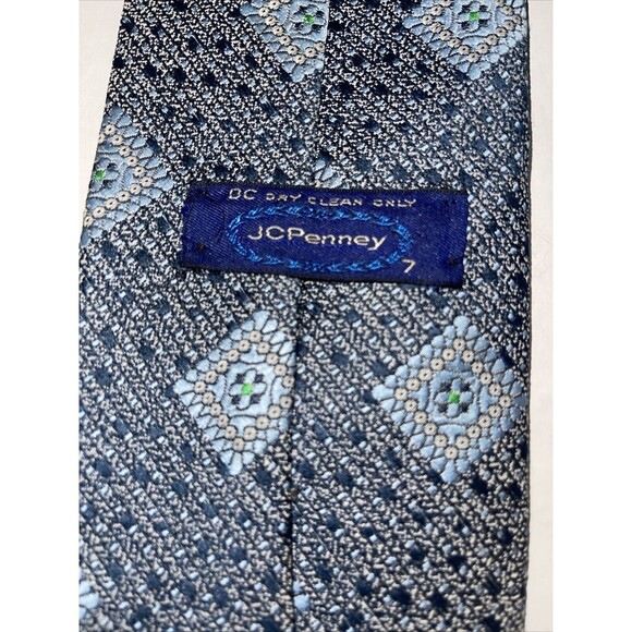 Vintage 1970s JC Penney Men's Blue Tie Texturized Polyester 56" X 4" Mm57 - Picture 4 of 7